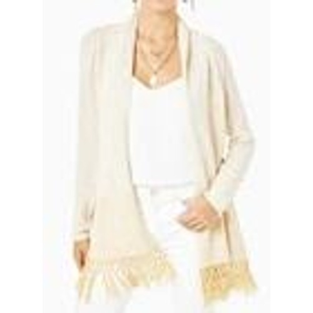 Lilly Pulitzer Womens L Open Front‎ Fringe Cardigan
